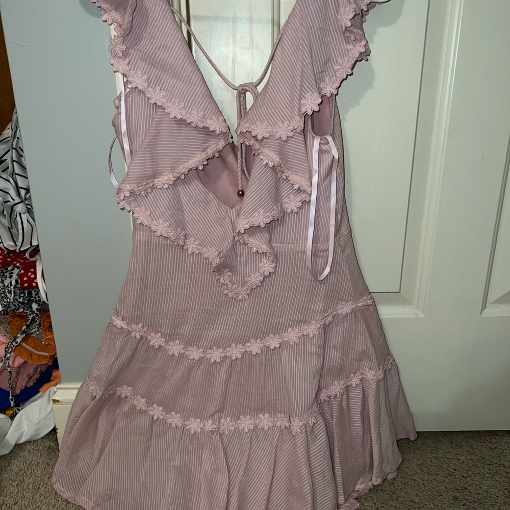 Hello Molly Lilac Ruffle Mini Dress - Picture 4 of 5